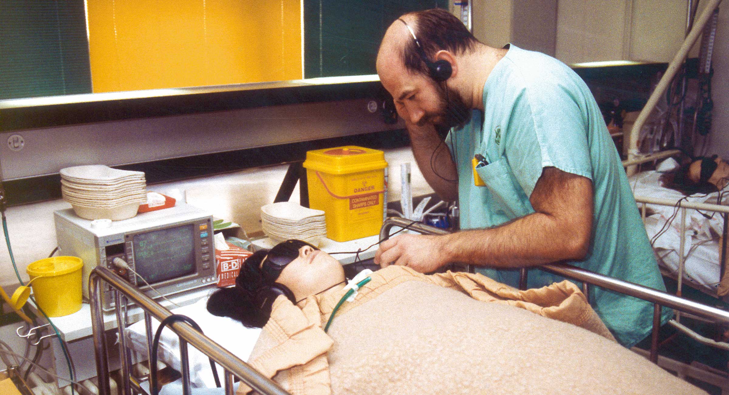 The PSiO glasses used in a recavery room